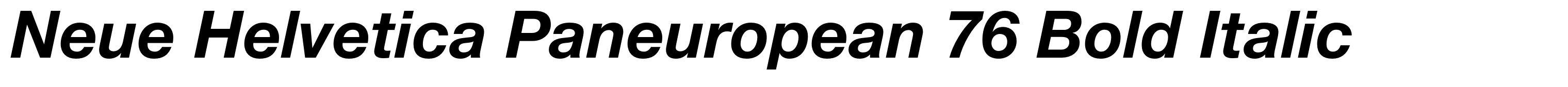 Neue Helvetica Paneuropean 76 Bold Italic